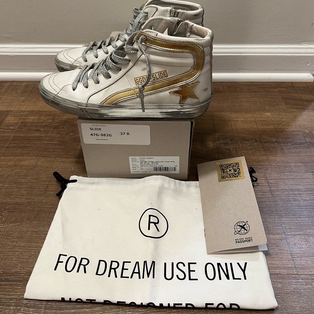 Golden Goose Leather Laminated Star Wave and Heel Sparkle